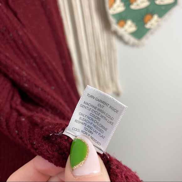 CJ Banks Lace Up Back Heathered Maroon Knit Sweater Cardigan Size 1X - Picture 10 of 11